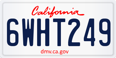 CA license plate 6WHT249