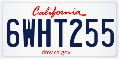 CA license plate 6WHT255