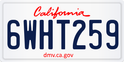 CA license plate 6WHT259