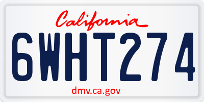 CA license plate 6WHT274