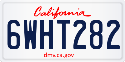 CA license plate 6WHT282