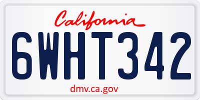 CA license plate 6WHT342