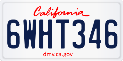 CA license plate 6WHT346