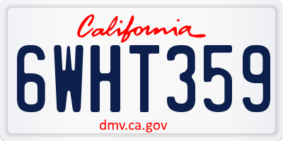 CA license plate 6WHT359