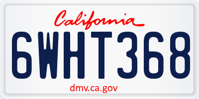 CA license plate 6WHT368