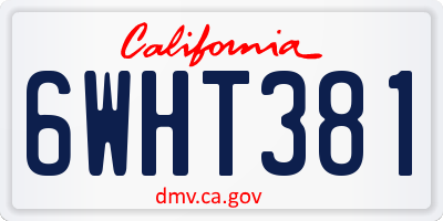 CA license plate 6WHT381