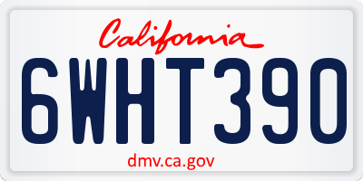 CA license plate 6WHT390