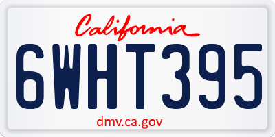 CA license plate 6WHT395
