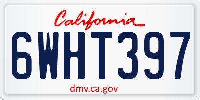 CA license plate 6WHT397