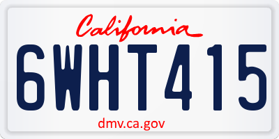 CA license plate 6WHT415