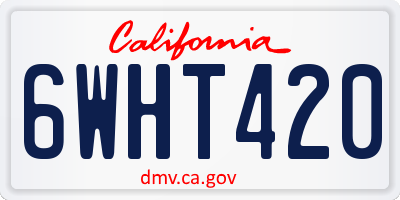 CA license plate 6WHT420