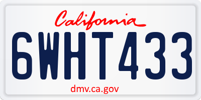 CA license plate 6WHT433