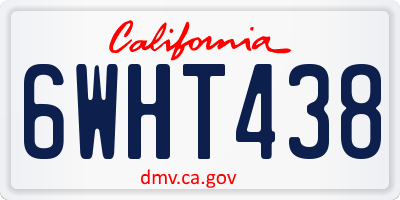 CA license plate 6WHT438