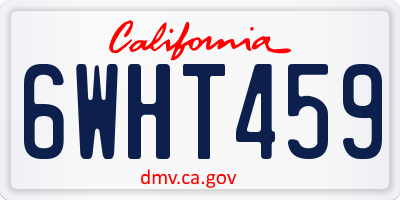 CA license plate 6WHT459