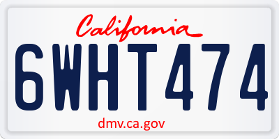 CA license plate 6WHT474