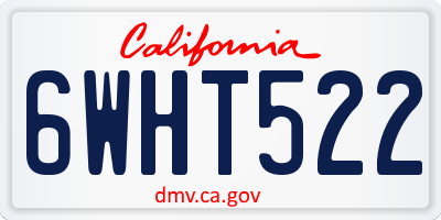CA license plate 6WHT522