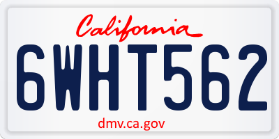 CA license plate 6WHT562