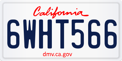 CA license plate 6WHT566