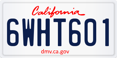 CA license plate 6WHT601