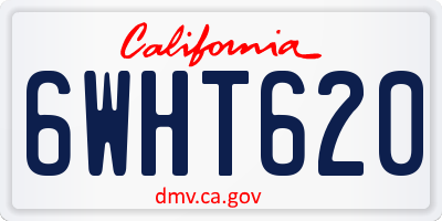 CA license plate 6WHT620