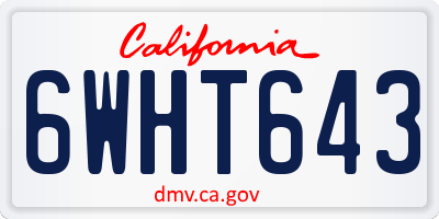 CA license plate 6WHT643