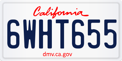 CA license plate 6WHT655