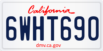 CA license plate 6WHT690