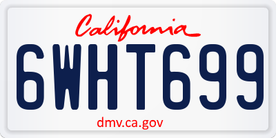 CA license plate 6WHT699