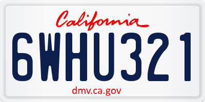 CA license plate 6WHU321