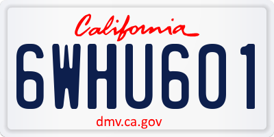 CA license plate 6WHU601