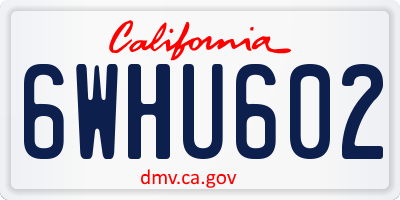 CA license plate 6WHU602