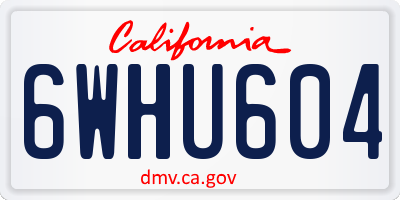CA license plate 6WHU604