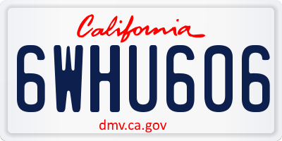 CA license plate 6WHU606