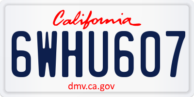 CA license plate 6WHU607