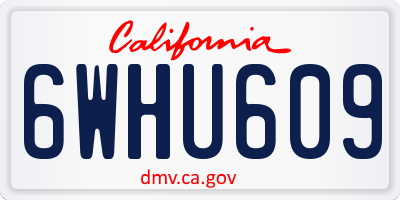 CA license plate 6WHU609