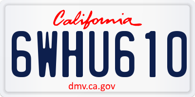 CA license plate 6WHU610