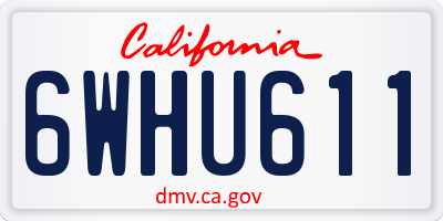 CA license plate 6WHU611
