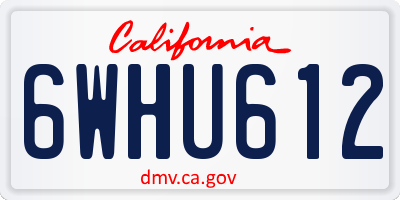 CA license plate 6WHU612