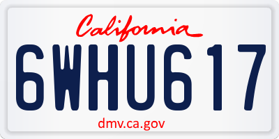 CA license plate 6WHU617