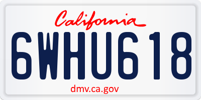 CA license plate 6WHU618