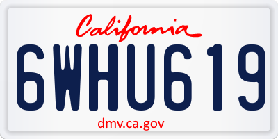 CA license plate 6WHU619