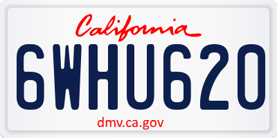 CA license plate 6WHU620