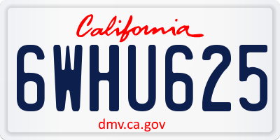 CA license plate 6WHU625