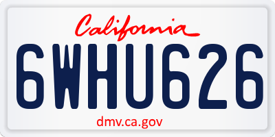 CA license plate 6WHU626