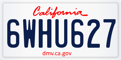 CA license plate 6WHU627