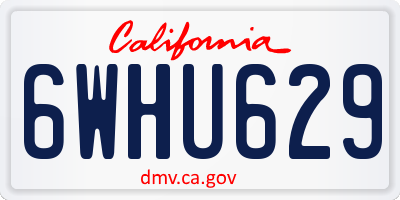 CA license plate 6WHU629