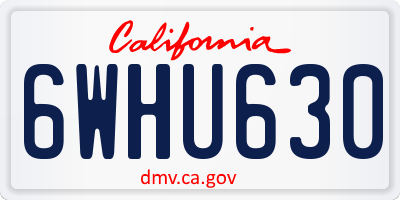 CA license plate 6WHU630