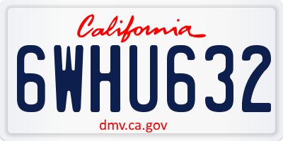 CA license plate 6WHU632