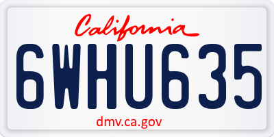 CA license plate 6WHU635