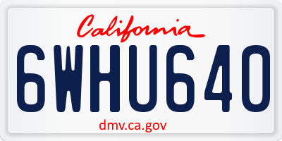 CA license plate 6WHU640